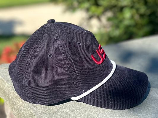The AMERICA "USA" Classic Cord Rope Hat - AMERICA - RED Letters