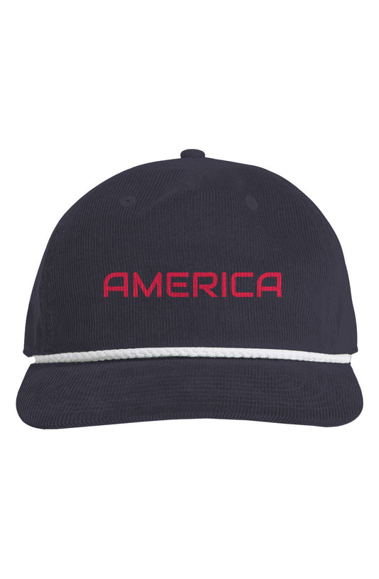 The AMERICA Classic Cord Rope Hat - USA - Red Letters