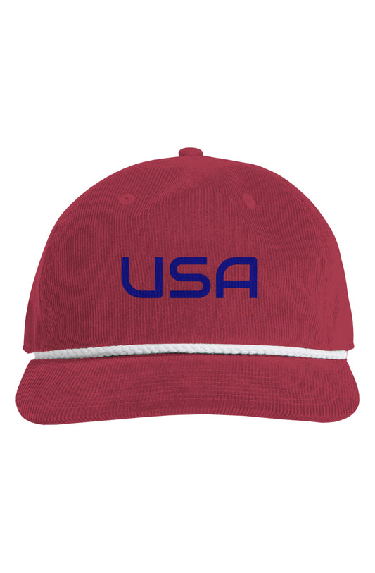 The USA Classic Cord Rope Hat - USA - NAVY Letters